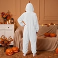 thumbnail image 4 of Unisex Adult Onesie Pajamas BWASD Casual One Piece Snug Fit Thick Warm Plush Pajamas Soft Solid Color Long Sleeve Hooded Loungewear Soft for Fall Winter Sleepwear White,3XL, 4 of 7