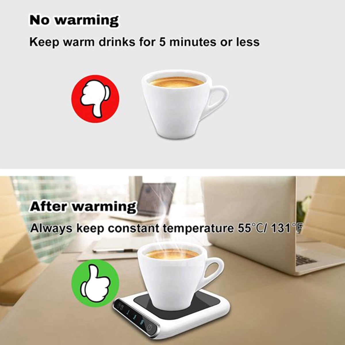 Coffee Mug Warmer Electric Coffee Cup Warmer with 3-Gears Heating