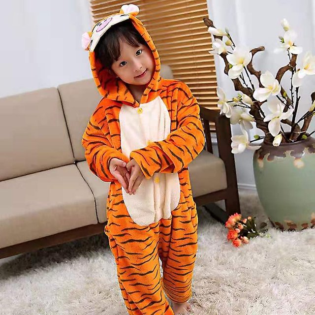 Pijamas para niños, ropa de abrigo para niños y niñas de dibujos animados Cosplay Home Service-tiger Afortunado Sencillez