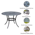 thumbnail image 5 of Romayard 42 Inch Outdoor Dining Table Round Patio Bistro Table Powder-Coated Steel Frame Top Patio Dining Table Outdoor Furniture Garden Table with 2.1" Umbrella Hole (Black), 5 of 7