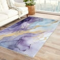 thumbnail image 1 of Marble Rugs for Living Room - Washable Rugs Marble Rug & Home Decor, 3x5 Area Rug, Purple and Gold Rugs for Entryway, Non Slip Low Pile Small Indoor Door Mat, Modern Luxury Abstract Carpet, 1 of 7