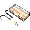 thumbnail image 4 of Laundry Room Ironing Equipment Holder Wall Mounted with Wood Basket & Hook Ironing Board & Iron Store Wall Rack Set, 4 of 7