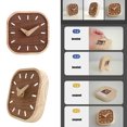 thumbnail image 6 of Small Scale Desk Clock with Luxurious Walnuts Tone Silents Bedsides Clock for Gifting, 6 of 9