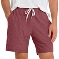 thumbnail image 2 of Mens Lounge Shorts Summer Elastic Waist Drawstring Straight Leg Relaxed Fit Casual Shorts with Pockets, 2 of 7