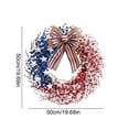 thumbnail image 3 of Miwamany Patriotic Wreaths for Front Door, 4th of July Independence Day Memorial Day Wreath with Red White Blue Flowers, Outdoor Patriotic Door Decor for Home Porch All Seasons Wreaths, 3 of 6