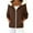 Coffee, variant on Sweatshirts Jackets for Women Full Zip Up Hoodie with Faux Fur Trim Collar Long Sleeve Casual Trendy Hooded Coat (XL, Red)
