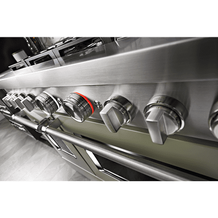 KitchenAid - 6.3 Cu. Ft. Slide-In Double Oven Gas True Convection Range with Self-Cleaning - Avocado cream