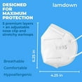thumbnail image 5 of Lamdown (600-Pack) KN95 Face Masks, Premium 5-Layer Disposable Dust Mask Respirator for Adults, White, 5 of 6