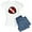 With Blue Strpe Pant, variant on - Idive Scuba Shark Jaw Women's Light Pajamas - Women's Short Sleeve Print T-Shirt and Pants Light Cotton Pajama Set