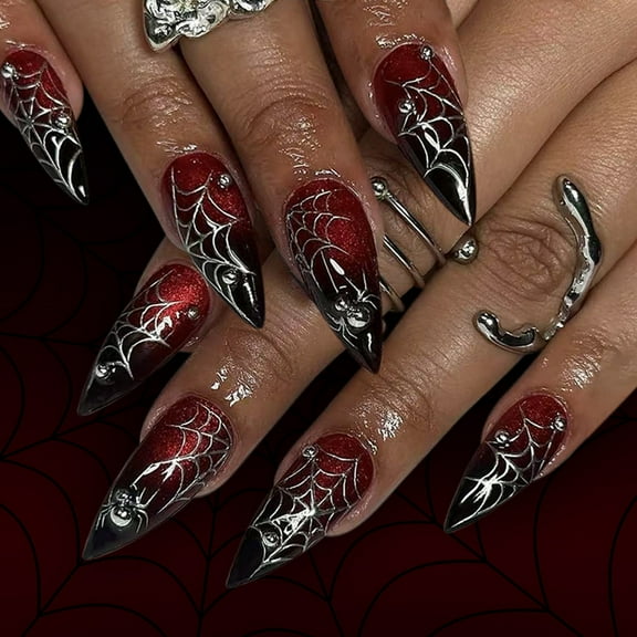 Almond False Nails Halloween Press On Nails Full Cover Artificial Nails French Tips Fake Nails for Nails Decoration