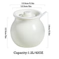 thumbnail image 4 of Qeeadeea/Solid Color Ceramic Sugar Bowl With Lid, Porcelain Sugar Pot With Spoon, Small Salt Pot, Storage Jar, For Coffee Bar, Restaurant-White-1200ml, 4 of 7