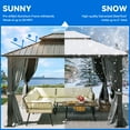 thumbnail image 2 of Dextrus 10ft x 12ft Double Roof Hardtop Gazebo, UV Resistant, Gray, 2 of 5