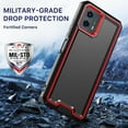 thumbnail image 4 of TJS for Motorola Moto G 5G 2024 Phone Case, with Tempered Glass Screen Protector, Dual Layer Shockproof Rugged Hybrid Drop Protector Cover for Moto G 5G 2024 (Blue), 4 of 6