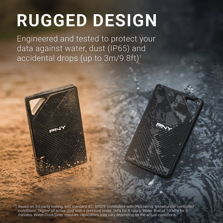 PNY RP60 2TB External Rugged USB 3.2 Gen2x2 Type-C SSD - Walmart.com