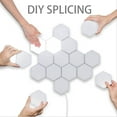 thumbnail image 3 of MEGICOT 10Pcs Smart Touch Sensitive Light Splicing Type Wall Sticker LED Light Free Drilling Install Hexagonal Modular Honeycomb Light, 3 of 7