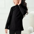 thumbnail image 2 of Mepaouo Boys Girls Long Sleeve Shirts Kids Turtleneck Pullover Toddler Basic Tees Tops T-Shirts Black 9-10 Years, 2 of 5