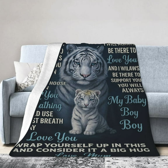 Son Gift for Fathers Day, Birthday Gifts for Sons from Mom, Son Blanket from Moms, Sons Gift from Mom, Son in Law Gifts - Ultra Soft Flannel Throws Blankets 50x40