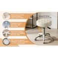 thumbnail image 6 of Tereitr Swivel Chair Point Stool with Wheels Rolling Stool Faux Leather Soft Cushion Height Adjustable 360-degree Swivel Backless Drafting for Office, Salan,Home (Beige), 6 of 7