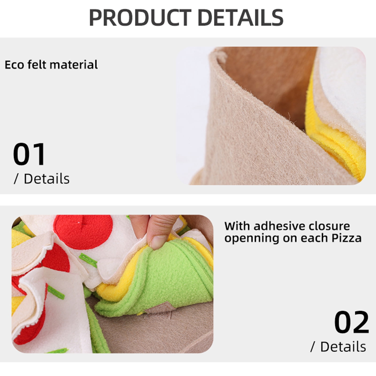 YAHHU Pizza Dog Snuffle Mat, Interactive Slow Feeder Puzzle Toy for Training and Stress Relief, Durable Polyester Sniffing Pad for Dogs (9.65 inches / 24.5 cm)