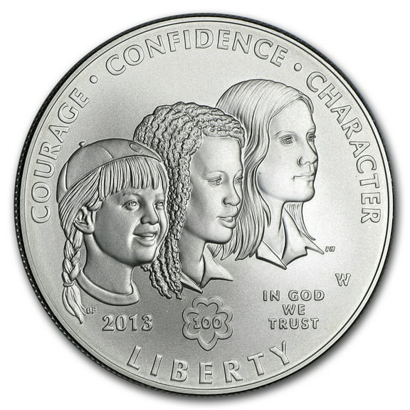 2013-W Girl Scouts $1 Silver Commem BU (w/Box & COA)