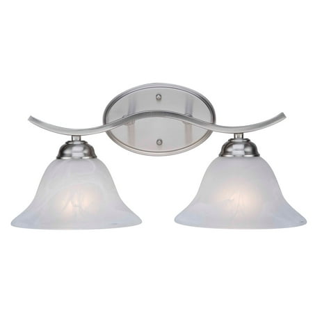 

Bathroom Vanity 2 Light Fixture With Brushed Nickel Finish Metal Medium 17 200 W