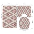 thumbnail image 3 of Beige Geometric Diamond Striped Pattern Bathroom Rugs Sets 3 Piece,Toilet Cover Set,Absorbent Non Slip Bathroom Mats Sets with U-Shaped Contour Rug Toilet Rug Set, 3 of 5