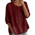 thumbnail image 5 of Sexlip Women's T-Shirt Round Neck Short Sleeve Loose Fit Breathable Comfortable Wear All Occasion Use Soft Comfortable Red M, 5 of 9