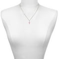 thumbnail image 2 of Delight Jewelry Silver-tone Small Pink Crystal Cross - Silvertone Class of 2026 Delicate Bar Necklace, 18.75", 2 of 4