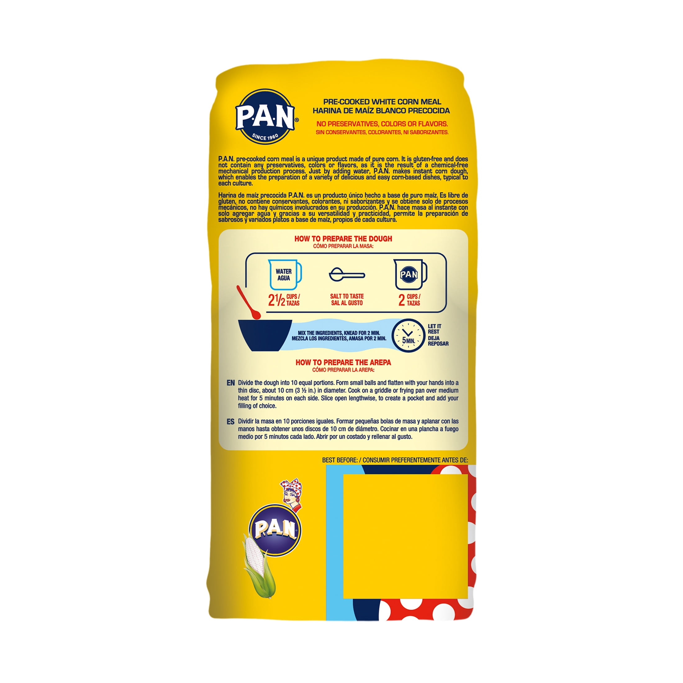 (10 pack) P.A.N. Gluten Free White Corn Meal 35.27 oz
