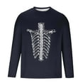 thumbnail image 5 of FDGIU Men's Halloween Graphic Tees Men Fashion Casual Print Sports Long Sleeves Round-Neck Blouses Shirts Casual Shirts, 5 of 5