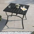 thumbnail image 3 of Nuu Garden Cast Aluminum All-Weather Square Outdoor Dining Table with Umbrella Hole, Black, 3 of 10