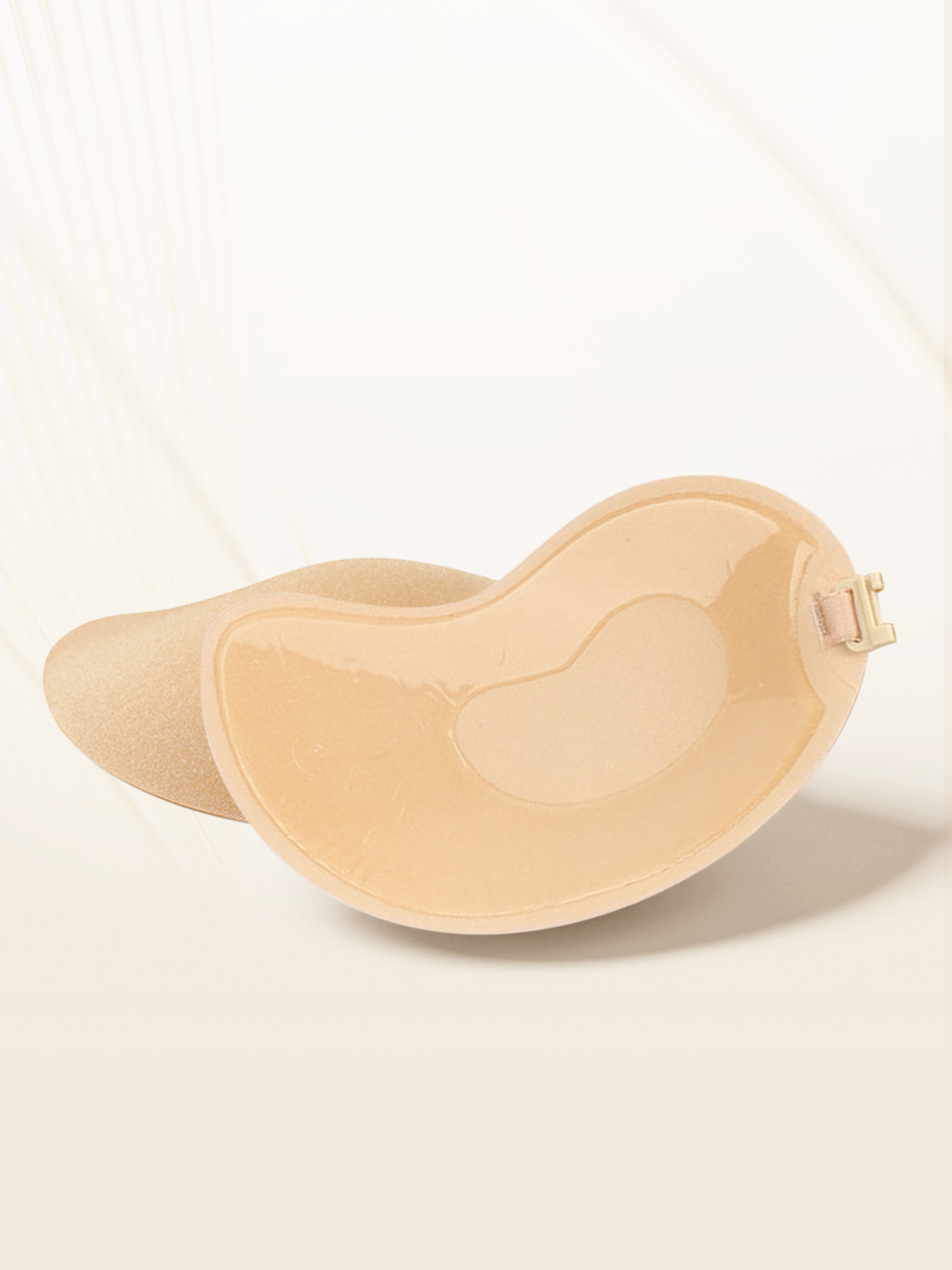 Unique Bargains Women's Push Up Nipple Covers Silicone Adhesive Bras Large Beige