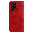 thumbnail image 5 of TECH CIRCLE Galaxy S22 Ultra Wallet Case,Butterfly Embossed PU Leather Flip case Cover Stand Feature with Wrist Strap and Card Holder Protective Phone Case for Samsung Galaxy S22 Ultra 6.8", Red, 5 of 11