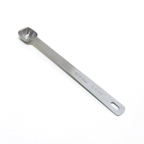Stainless Steel 1/3 Teaspoon Measure Spoon 1.5ml, Small Square Bowl Design for Spice Jars Baking Ingredients, Single Silver