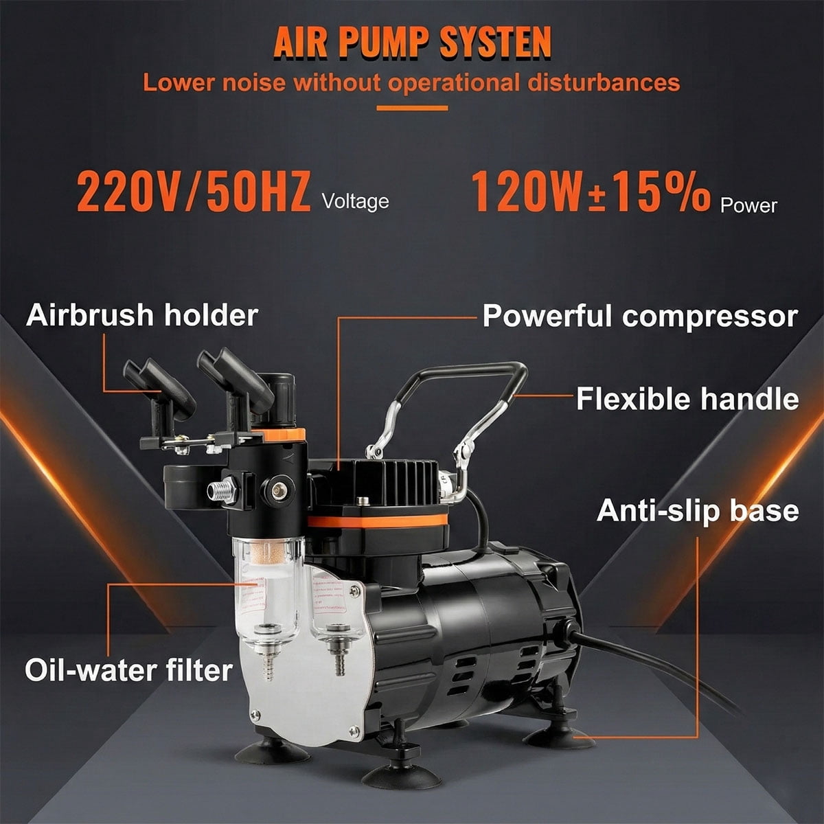 Expert Airbrush Kit with Compressor, Multi-Use Dual-Action Gravity Airbrush System