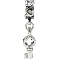 thumbnail image 2 of 925 Sterling Silver Charm For Bracelet Key Dangle Hearts Bead Love, 2 of 7