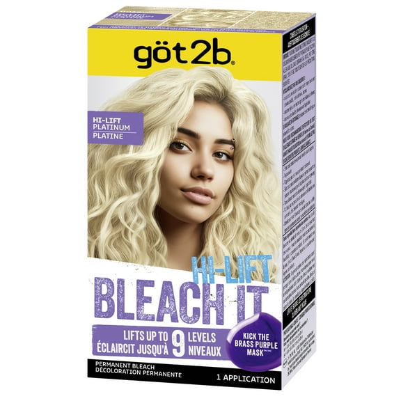 got2b Bleach It Permanent Hair Dye, Hi-Lift Platinum Blonde, Hair Bleach Kit, 1 Count