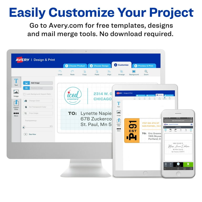 Avery Easy Peel 1 avery-easy-peel-1-x4-printable-address-labels-for-shipping-custom-design-2-000-pack-5161-walmart-com