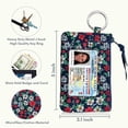 thumbnail image 3 of Zip ID Case with Lanyard - Badge ID Holder Wallet with Zipper - Cotton (Winter Blossom), 3 of 7