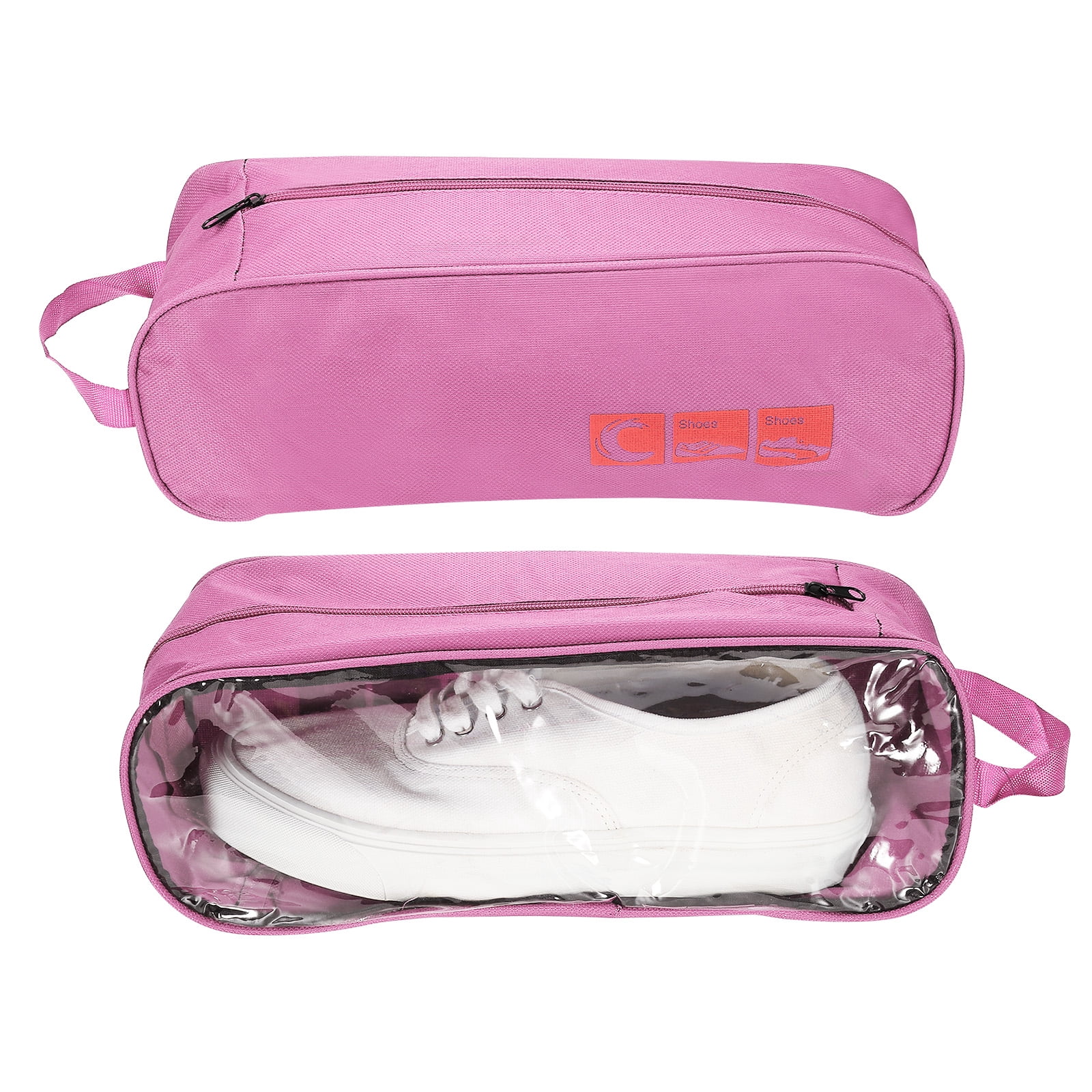 Uxcell Golf Shoe Bag, Dust Proof Shoe Bags Portable Golf Shoes Organizer, Pink 4 Pack