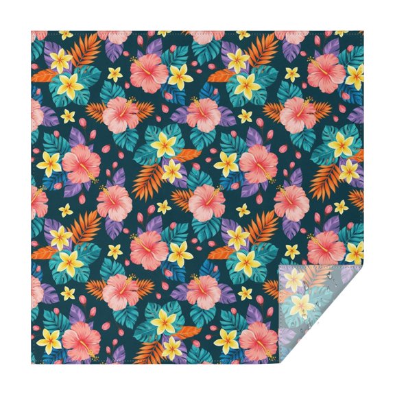 Pioneer Flower Floral Print Pattern Square Tablecloth, Waterproof Wipeable Spillproof Washable Table Cover for Home Kitchen Party and Daily Decor 60"x60"