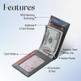 thumbnail image 2 of Succor RFID Blocking Genuine Leather Minimalist & Slim Money Clip Wallet for Men's with Card Holder & Elite Finishing (Black and Grey), 2 of 7