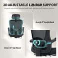 thumbnail image 4 of Ergonomic Mesh Office Chair with Adjustable Headrest and Lumbar Support, Reclining Computer Desk Chair with Retractable Footrest, Black, for Home Office and Study Room, 265 lbs, 4 of 7