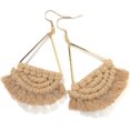 thumbnail image 1 of Pendientes colgantes con borlas y flecos hechos a mano de estilo bohemio para mujer (marrón) | Código de modelo 2598, 1 of 5