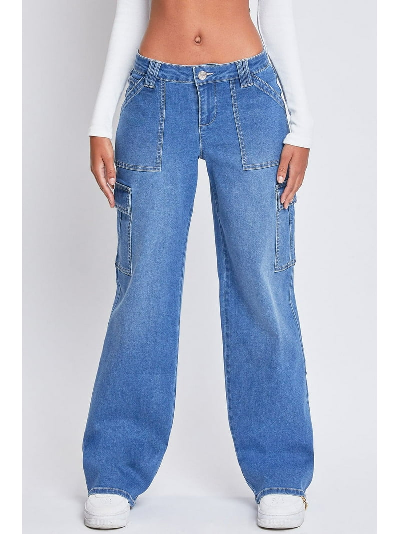 【送料&関税込】ChloAC Jeans With Mini Pockets Women's Low Rise Relaxed Cargo Jeans - Walmart.com
