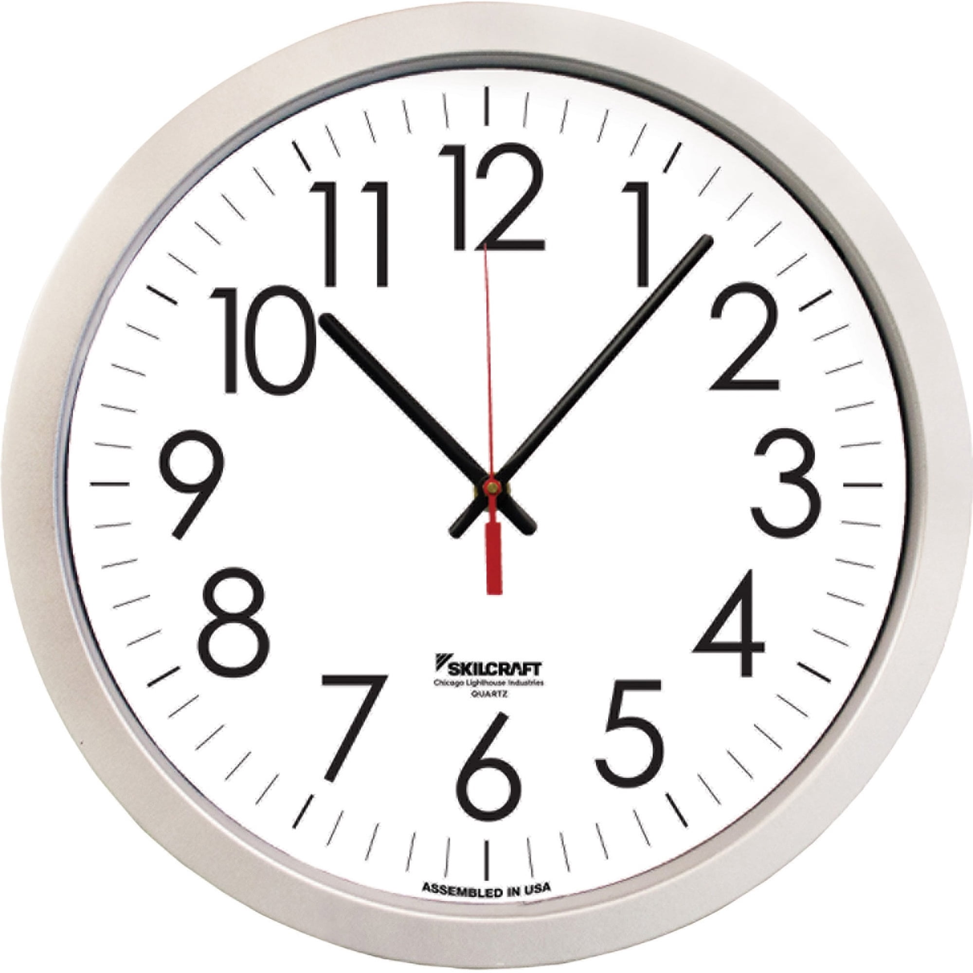 SKILCRAFT Silver Contemporary Wall Clock