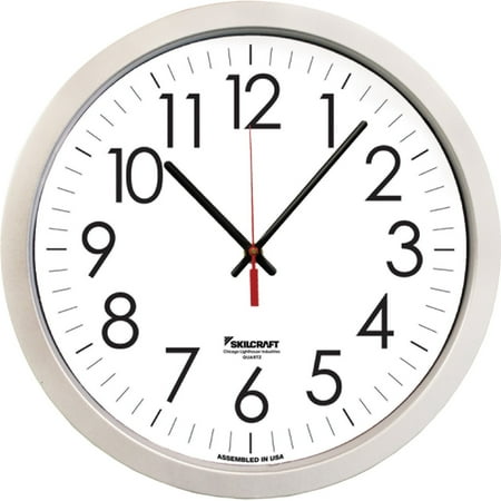 SKILCRAFT Silver Contemporary Wall Clock