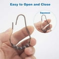 thumbnail image 3 of Shower Curtain Hooks Rings, Rust-Resistant Metal Shower Curtain Hooks Rings for Bathroom Shower Rods Curtains - Set of 12, Bronze, 3 of 6