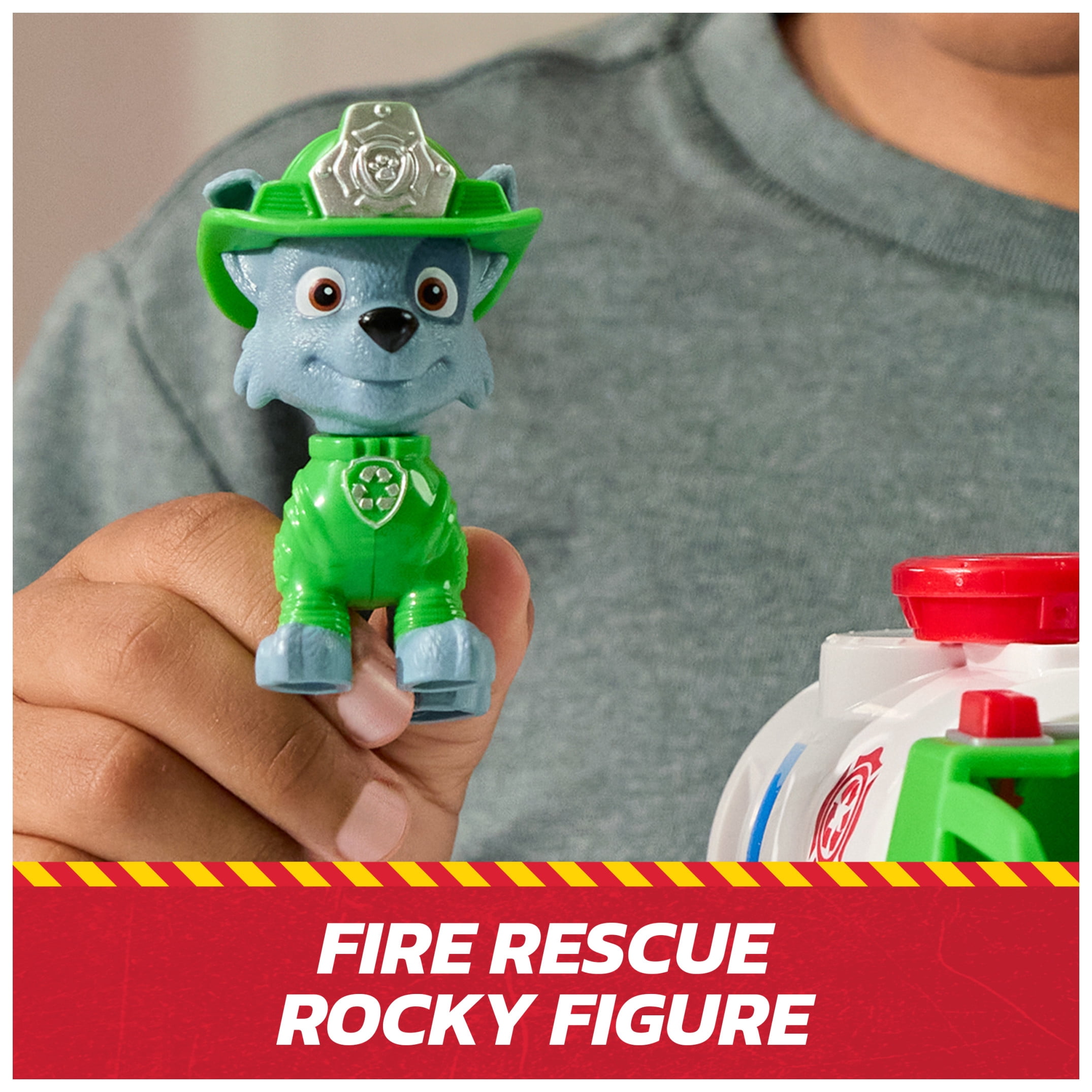 PAW Patrol Fire Rescue: Rocky Rescue Fire Tanker with Figure, Grab Claw & Accessories, for Kids 3+