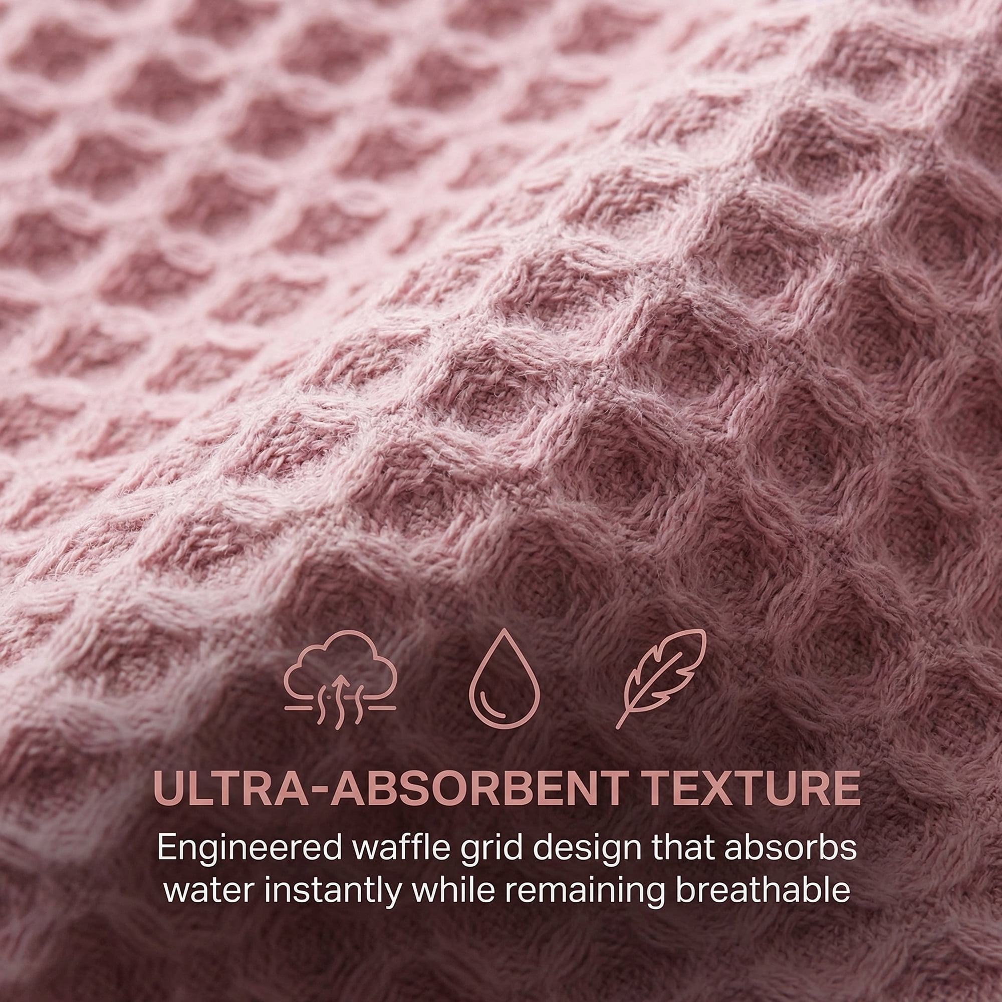 Unique Bargains Cotton Waffle Soft Quick Dry Lint Free Face Cloths 13x13in Pink 6pk